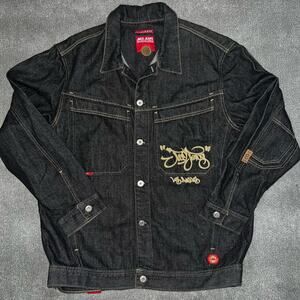 Vintage JNCO Jeans  Y2K  “Los Angeles” embroidered Denim denim  Jacket men  XL